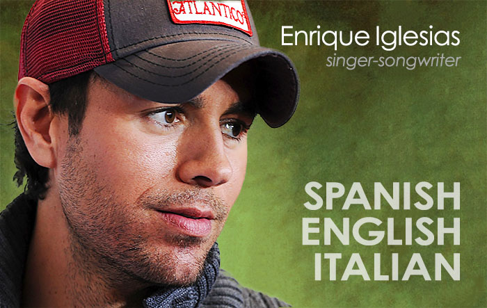 Enrique Iglesias is a rare bilingual, bicultural artist. His recent albums feature hit songs written and recorded in Spanish along with completely different hit songs written and recorded in English.