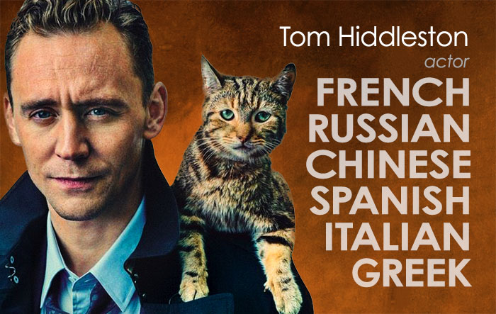 Did you know actor Tom Hiddleston reads ancient Greek? He also speaks some Mandarin, Korean, German, and Russian, and is fluent in French,Italian and Spanish!